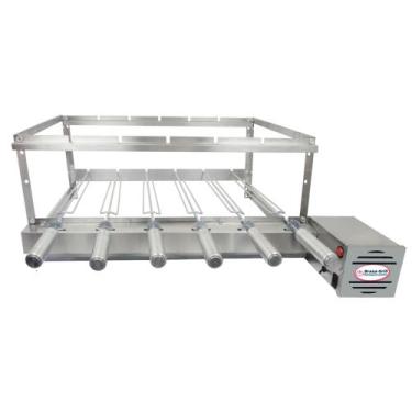 Imagem de Brasa Grill Tradicional Gira 6 Espetos Churrasqueira Giratória Bi Volt