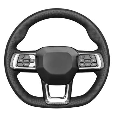 Imagem de MEWANT Capa de volante costurada à mão estilo 3D para Ford Mustang 2024 2025 Acessórios de volante para Ford Mustang 2024 2025