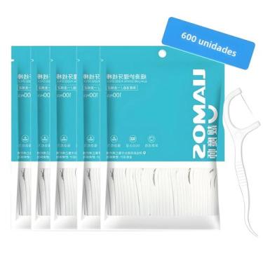Imagem de Palitos De Fio Dental Em Lote 100 300 600pcs Cuidados Orais Higiene Pa
