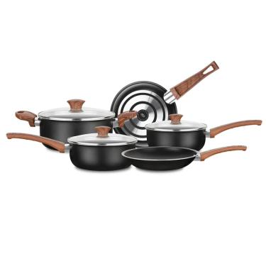 Imagem de Conjunto de Panelas Preto Antiaderente MTA 5 Peças Ceramic+