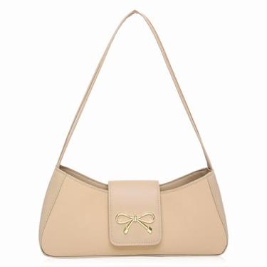 Imagem de JeVenis Bolsas de ombro femininas bolsas de mão bolsa com laço coquete bolsa Y2k bolsa de ombro pequena bolsa de ombro mini clutch Hobo bolsa, Branco