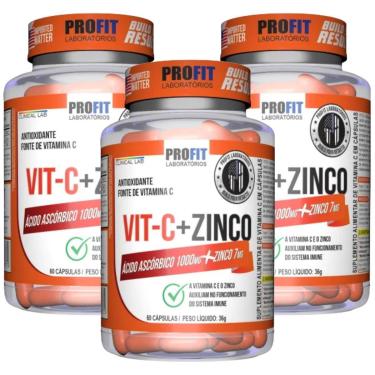 Imagem de 3X VITAMINA C COM ZINCO 60 CÁPSULAS PROFIT-Unissex