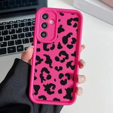 Imagem de Capa de celular com corrente de leopardo para Samsung S25 Plus Ultra S24 FE A16 A06 A26 36 A56 M13 M35 M55 M32, capa de celular com alça de gato, J15, rosa, para M13