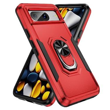 Imagem de SORAKA Capa para Google Pixel 8 com anel de apoio para os pés Capa rígida de PC Capa de TPU macio para amortecedores Capa Google Pixel 8 Capa robusta