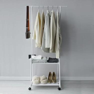 Imagem de Arara Organizadora Cabideiro de Roupas Sapateira Prateleira Com Rodas