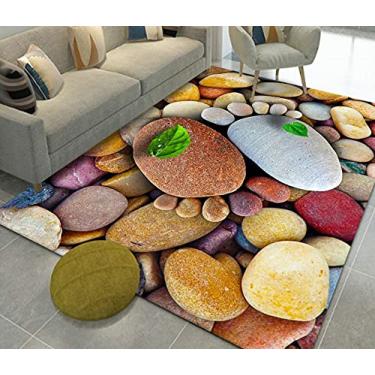 Imagem de Tapete de área 3D vida interna tapete antiderrapante paralelepípedos tapete tridimensional visão tapete de corredor hotel escritório criativo quarto pedra tapete de chão B-200 * 300cm (cor: E, tamanho: 180 * 280cm)