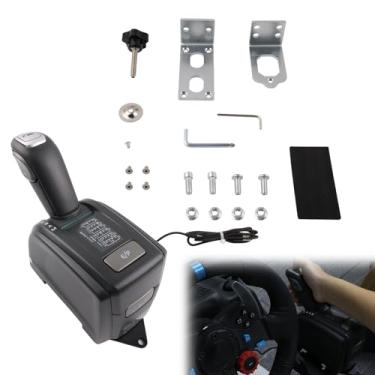 Imagem de BAGARAATAN Simulador de caminhão USB compatível com Euro Truck Simulator 2 (ETS2) American Truck Simulator (ATS), alavanca de câmbio de marcha de substituição de PC LHD compatível com jogos de