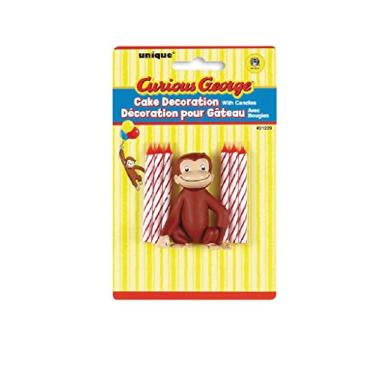 Imagem de Unique Industry, Curious George Candles and Cake Topper, conjunto de 6 peças
