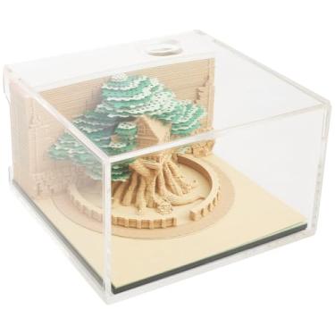 Imagem de Calendário de mesa 3D, bloco de notas de arte de entalhe, bloco de notas 3D, calendário de mesa 3D, exclusivo e criativo, escultura, livro de notas, calendário de escultura de papel rasgável para