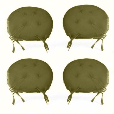 Imagem de Kit 04 Almofadas Futon Redondo Assento Para Cadeira 40X40 Be