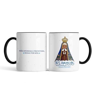 Imagem de Caneca xicara fé Nossa Senhora Aparecida mãe amorosa 25EI (branco)