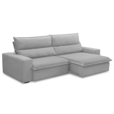 Imagem de Sofá Retrátil Reclinável Para Sala 3 Lugares 210cm Senzi F04 Veludo Cinza - Lyam Decor