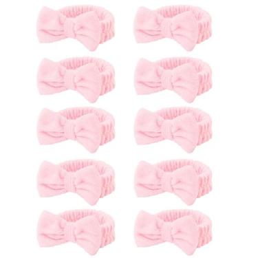 Imagem de Bandanas de maquiagem Casoty Pink Coral Fleece para meninas x10