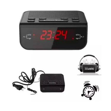 Imagem de Relógio Digital De Cabeceira Despertador Visor Lcd