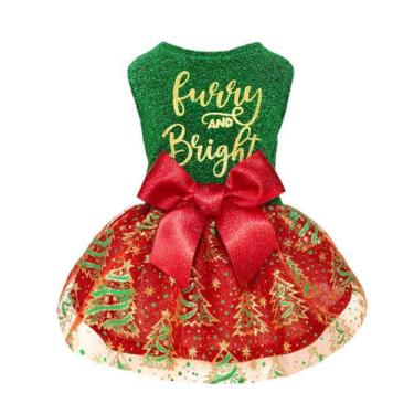 Imagem de Vestido de Natal Fitwarm Dog, roupa de Natal, vermelho, verde, XXS