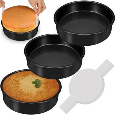 Imagem de Conjunto de formas de bolo AWTBDP antiaderente durável de 15 cm, 3 peç