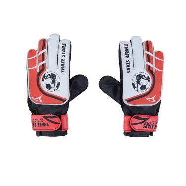 Imagem de Luva de Goleiro Infantil Three Stars Palma Vermelho - 0401-Masculino