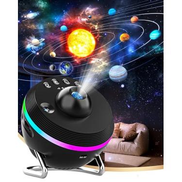 Imagem de Projetor Galaxy – Projetor planetário 13 em 1 – Projetor de sistema solar para decoração de teto de quarto de crianças – Luz noturna realista de céu estrelado com temporizador, meteoro dinâmico,