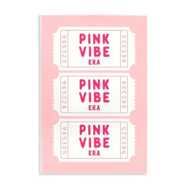 Imagem de Stupell Industries Arte de placa de parede rosa Vibe Era Tickets, design por Lettered and Lined, 15 x 10