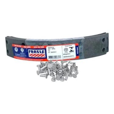 Imagem de Jogo de Lonas de Freio VW/262 Compatível com Fusca 1300 1500 1600 4 Furos com Rebites Kit para 2 Rodas Dianteiras ou Traseiras