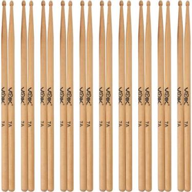 Imagem de Pares de Baquetas Ponta de Madeira Maple Voik 7A, 10