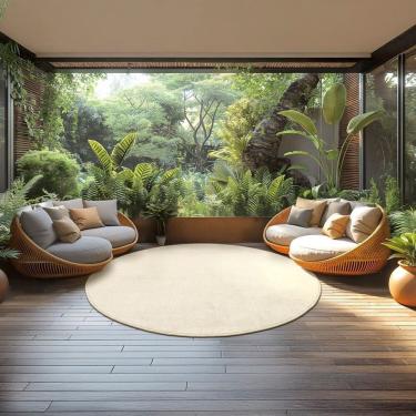 Imagem de Tapete Redondo Tufting Ecletik 190cm Off White