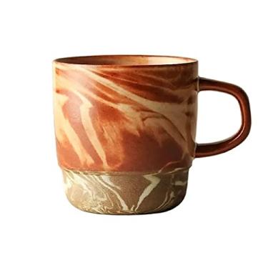 Imagem de Caneca 300 ml Caneca Vintage Personalidade Textura Única Xícara de Café Cerâmica Chávena de Chá Feita à Mão Adequada para Presente de Escritório em Casa Caneca de Café (Cor: Latão)