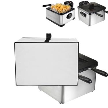 Imagem de Capa protetora contra poeira para fritadeira Elite, resistente à prova d'água compatível com Elite Gourmet EDF-401T 4,5 QT Fritadeira/Hamilton Beach Electric/Chefman Fritadeira de 4,5 litros (cinza)
