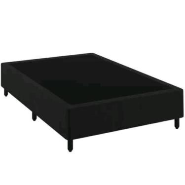 Imagem de Cama box casal Suede preto 138m x 188m x 037m - Acolchoes 