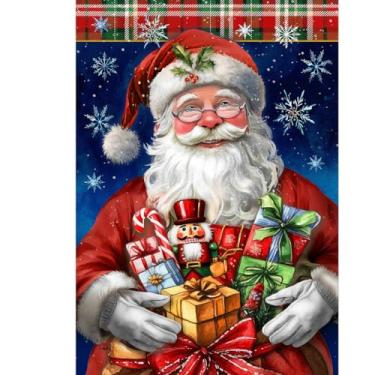 Imagem de Briarwood Lane Bandeira de jardim de Papai Noel Holly Jolly