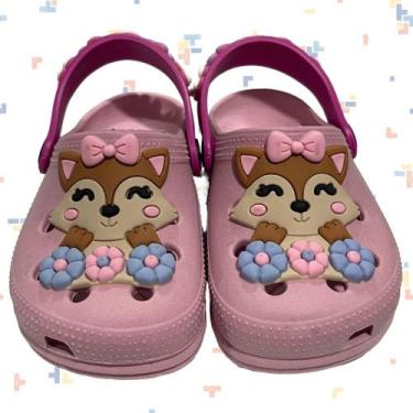 Imagem de Sandália Infantil Feminina Babuche Estampa de Raposinha Leve e Confort