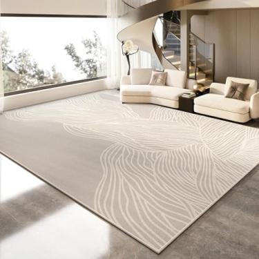 Imagem de Tapete para sala de estar, simples, sem lavagem, lavável, sofá de quarto, tapete de veludo cristal, decoração para casa (80 x 120 cm (2,6 x 3,9 pés/SJR-008))