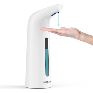 Imagem de Summon The Elves Dispensador automático de sabonete líquido, sem toque, moderno de 400 ml, dispensador de detergente para louças com sensor, 4 engrenagens, ajustável, recarregável, impermeável