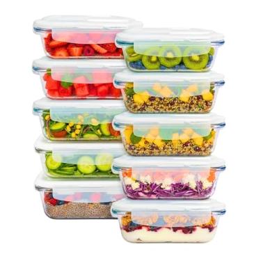 Imagem de Conjunto kit 10 Potes de Vidro Marmita 640ml com Tampa Hermética Manubelita