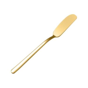 Imagem de predolo Espátula de manteiga de aço inoxidável, espátulas práticas para cobertura, raspadores de confeitaria para fatiar, colher sanduíches e queijo, Dourado