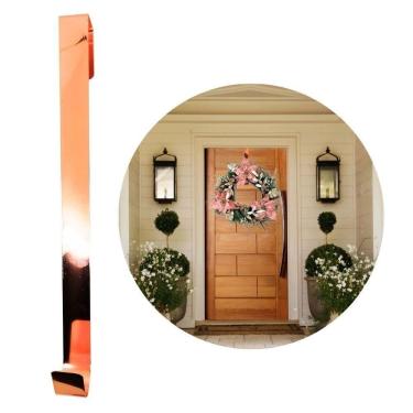 Imagem de Suporte Para Guirlanda Metal Rosê Gold Cromado 37cm Encaixe Porta - Magizi