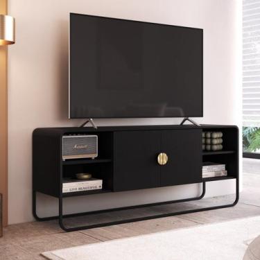 Imagem de Rack para Tv 55 Polegadas 150cm 2 Portas Orgânico Pé Metal Luna - Arte