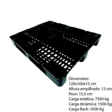 Imagem de Pallet Plástico PBR 120x100x15 cm Médio - Ideal para Armazenamento e T