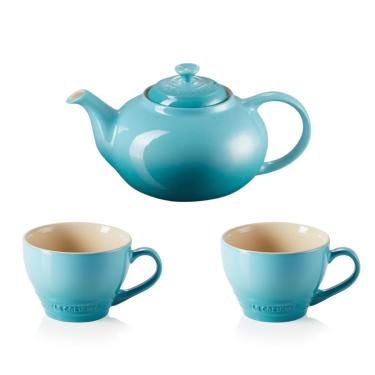 Imagem de KIT LE CREUSET BULE 1,3L E 2 CANECAS BISTRO 400ML AZUL CARIBE