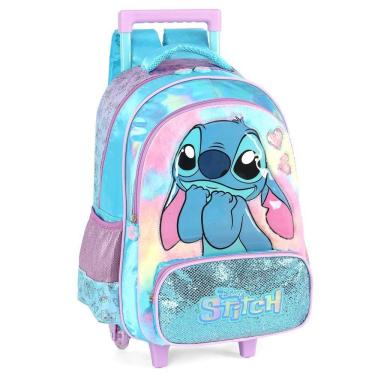 Imagem de Mochila Rodinhas 18 Com Alça Stitch Fluffy Azul Luxcel