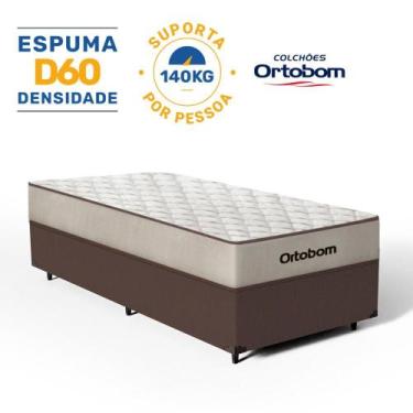Imagem de Cama Box Colchão Espuma D60 Ortobom Force Dream Solteiro 88 cm, Marrom