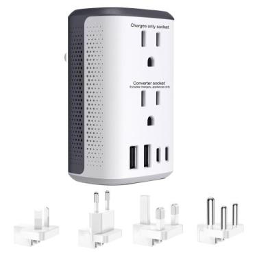 Imagem de Conversor de tensão KWK 2000W 220V a 110V com plugue universal