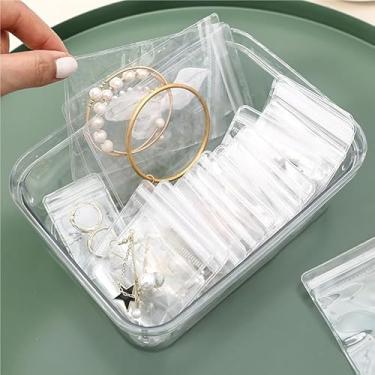 Imagem de Sacos de joias de PVC transparente com antioxidação, organizador de bolsos de plástico, bolsa de armazenamento transparente com zíper para embalagem de anéis de joias e brincos (20 peças de 9,5 cm x