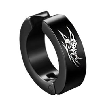 Imagem de Brincos masculinos de alta qualidade para orelhas não perfuradas, Small, Titânio, Sem pedra preciosa