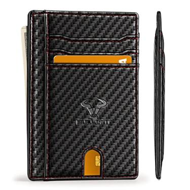 Imagem de Carteira fina, fina, minimalista, bolso frontal, porta-cartões para homens, 7 cartões, 8 x 11,4 cm, caixa de presente, Black4897, One Size, Minimalista