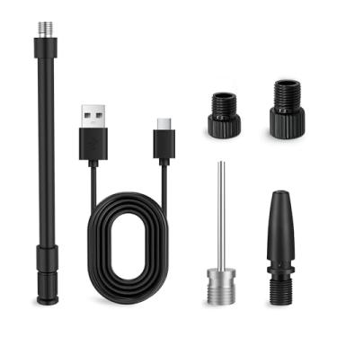 Imagem de Woowind Bola adaptador de válvula Presta e Schrader com cabo USB, aplicação para carro, bicicleta, bola