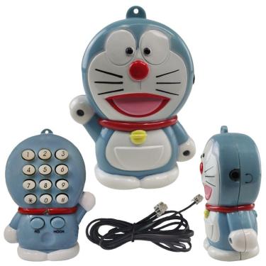Imagem de Mini Telefone Fixo Gato Doraemon Mesa C Headset Microfone