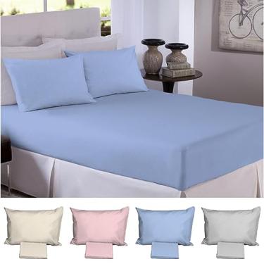 Imagem de Jogo De Cama Simples 100% Algodão Percal Arte Cazza Azul Casal