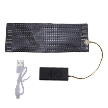 Imagem de AUNMAS Tela de Led Flexível Rolável, Portátil, Sinal de Led, Resolução 12x32, Controle por Aplicativo, Hd, Cor Completa, Com Bateria de 350mah, para Bolsas, Chapéus, óculos