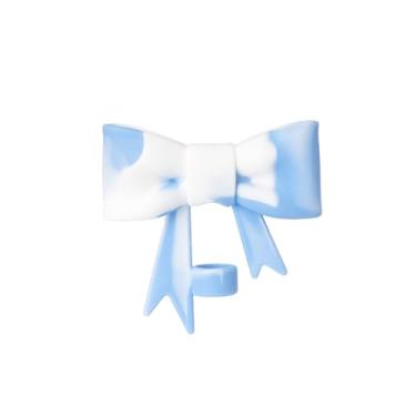 Imagem de Capa de canudo de arco adorável capa protetora de canudo reutilizável para canudos de 1 cm, acessórios de copo de silicone, tampa de cobertura de palha de silicone de 10 mm (azul e branco)